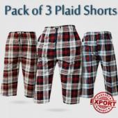 PACK OF 3 PLAID SHORTS FOR MENS